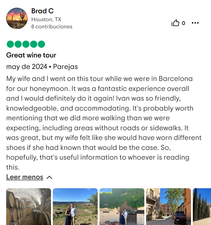 winery tour from Barcelona review